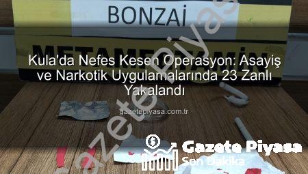 Kula’da Nefes Kesen Operasyon: Asayiş ve Narkotik Uygulamalarında 23 Zanlı Yakalandı